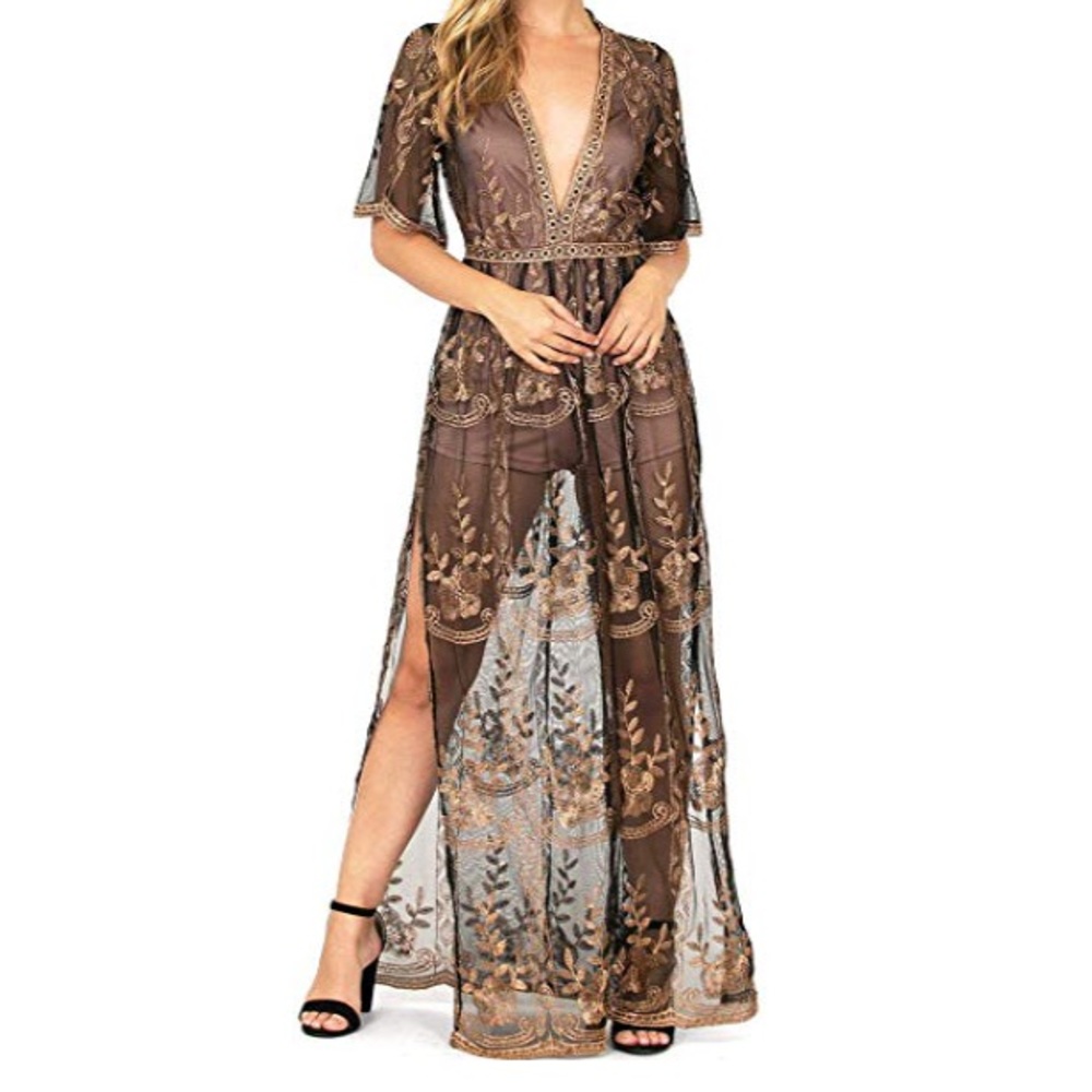 Haute Monde Lace Overlay Romper